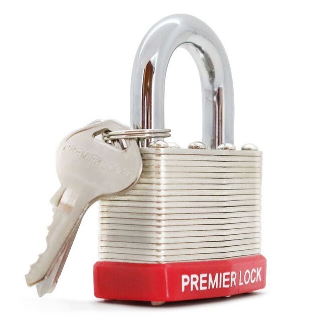 Steel Keyed Padlock With Vinyl Bumper & 2 Keys - 5cm