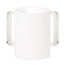 Acrylic Washing Cup White Clear Handles - h13cm