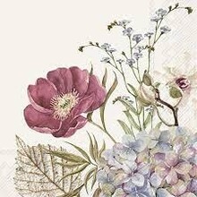Servietten Belles Fleurs Creme - 20Stk