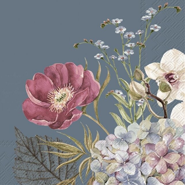 Serviettes IHR Belles Fleurs Bleu