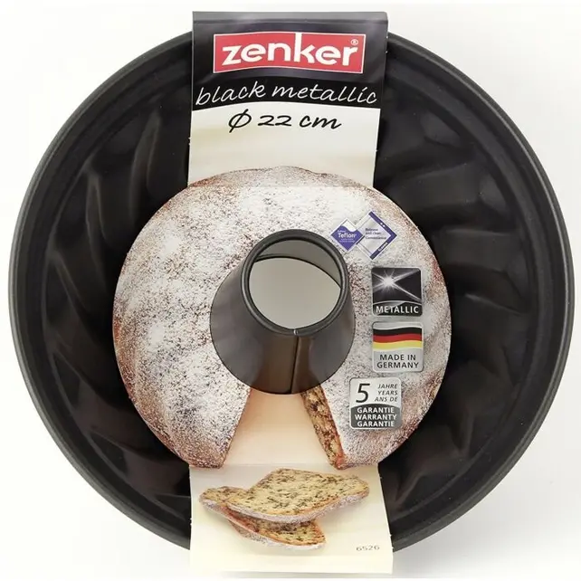 Zenker tulbandbakvorm Ø22 cm met antiaanbaklaag -  Serie Black Metallic -  Gugelhupf bakvorm -  Cakevorm