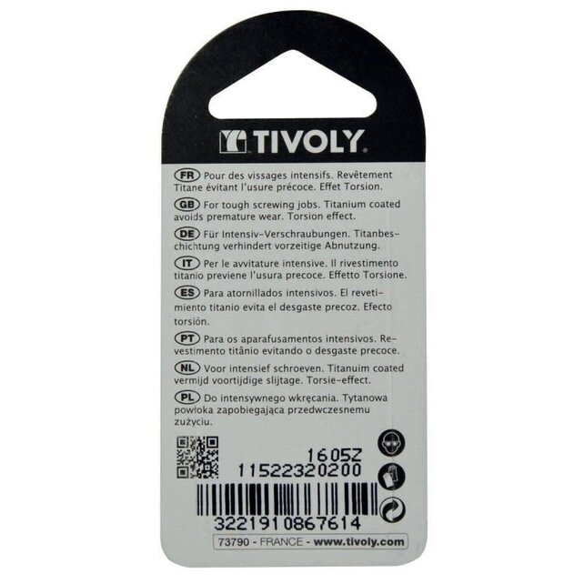 Tivoly Screwdriver Bit-For Philips Screws PH 1 LG 25mm