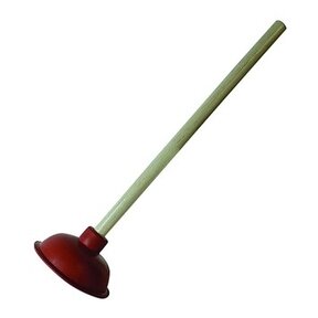 Toilet Rubber Onstopper houten Steel Ø14,5x42,5cm