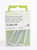 PGB-Schraubenfinger mit Schlitz, verzinkt – GD1 – 6,00 x 65 mm