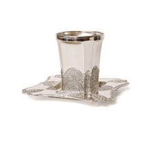 Kiddush cup and silvered Pilgrim saucer