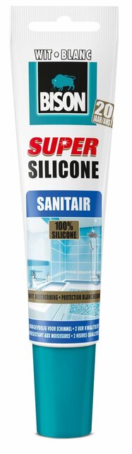 Bison Super Mastic Silicone Sanitaire blanc 150 ml
