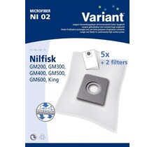 Nilfisk Staubsaugerbeutel GM Series Variant Dust Bag NI02 5 Stk. + Filtern