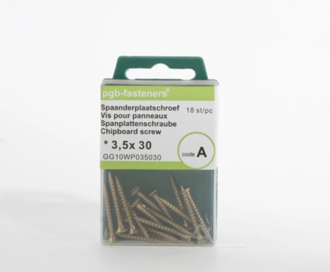 PGB  Spaanderplaat schroef geel verzinkt - 3.5x30  GA1