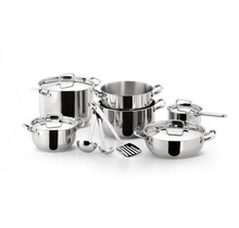 Batterie de cuisine Lagostina Sfiziosa Lagoseal Plus 18/10 13 pièces en inox - Tous Feux de Chaleur