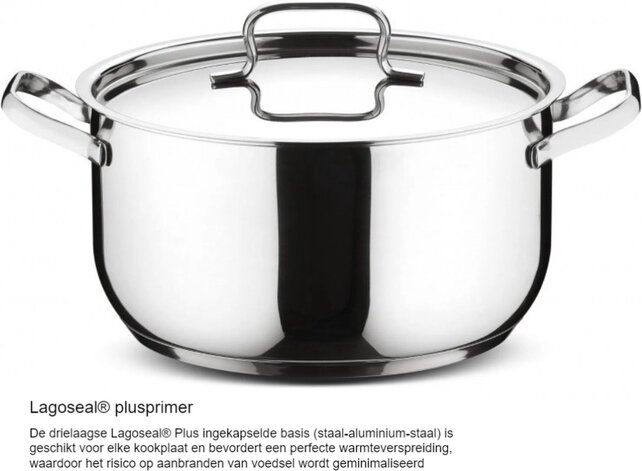Lagostina Sfiziosa Lagoseal Plus 18/10 13-piece stainless steel cookware set - All Heat Sources