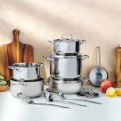 Batterie de cuisine Lagostina Sfiziosa Lagoseal Plus 18/10 13 pièces en inox - Tous Feux de Chaleur