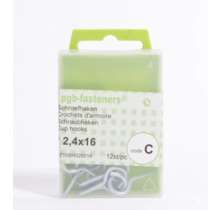 PGB Screw hook - 2.40x16 - Zn GC1 - blister