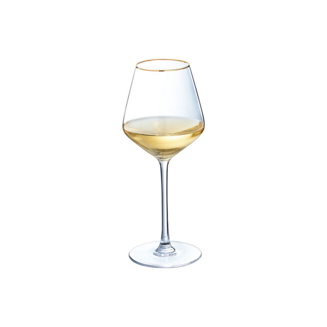 Eclat Wine Glass With Gold Rim - 4 Pieces - 38 cl