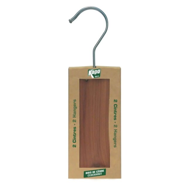 Pendentifs en bois de cèdre Kapo Stop-Moth - 2 cintres