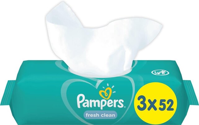Pampers Baby Wipes Fresh Clean- 156 Pcs  (52x3)
