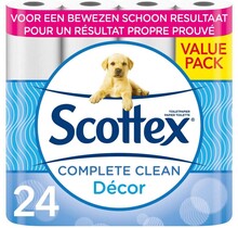 Scottex Toilettenpapier – Complete Clean – 2-lagiges Toilettenpapier – 24 Rollen