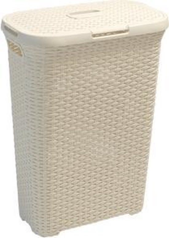 SUNDIS Pixel, Panier à Linge 40l, En Plastique Recyclé, Blanc Cassé, 4