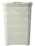 Panier à Linge Style Curver avec Couvercle - 40L - Vintage/Blanc Cassé