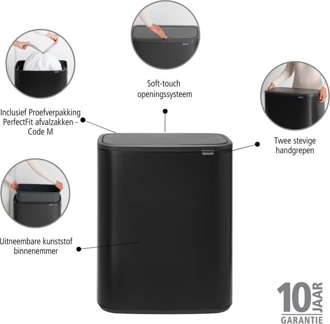 Brabantia Bo Touch Mülleimer – 60 Liter
