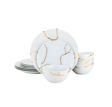 Joseph Sedgh Porcelain Dinner Set "Super White Storm" 12-piece set