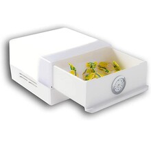 Lampe de tiroir ShabLed en acier inoxydable, corps blanc