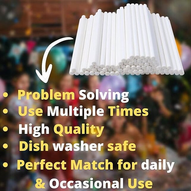 Reusable Strong White Cake Pop Sticks Plastic (100 Counts) sticks 15 cm  lolipop stick, cake pop sticks, white candy sticks sucker sticks