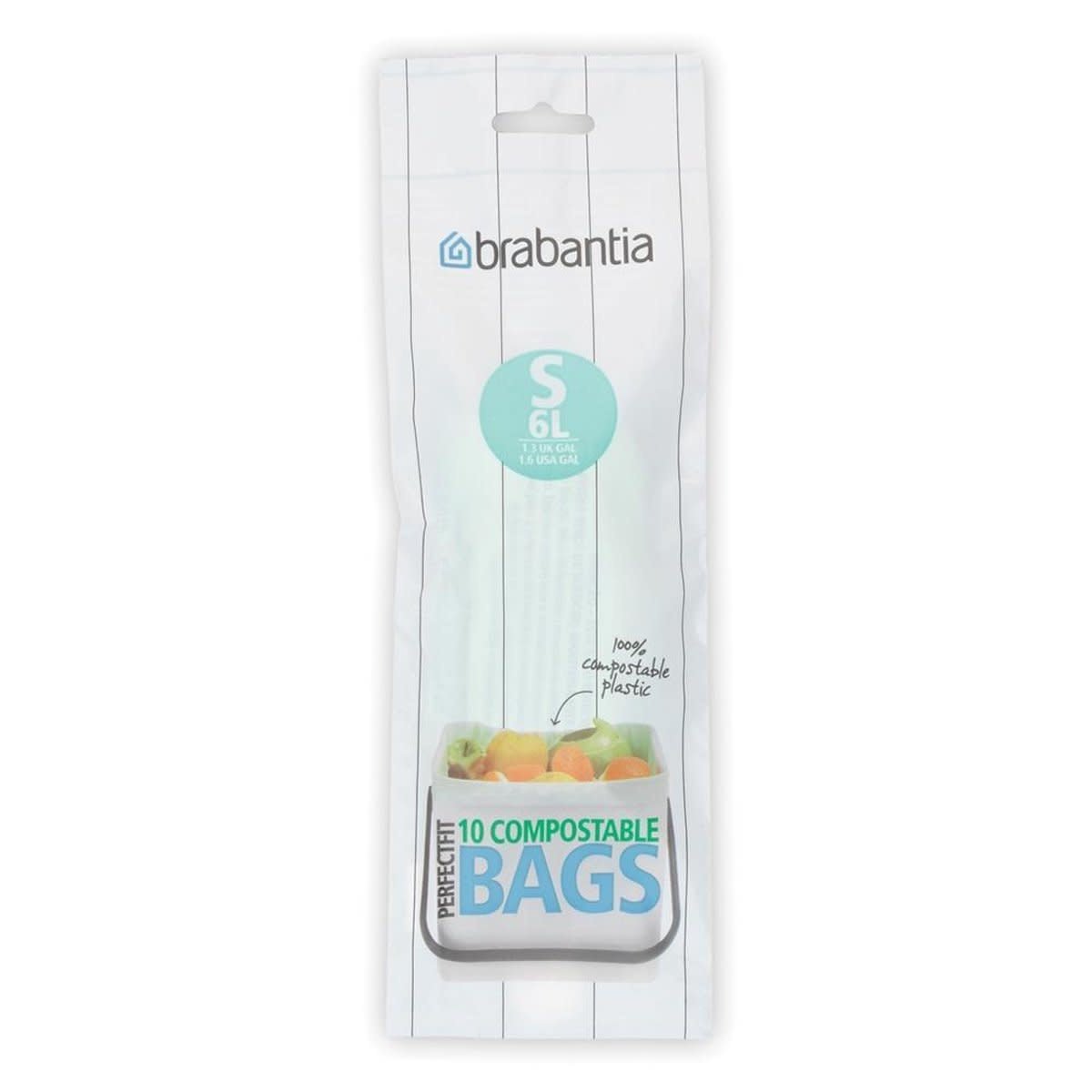 Brabantia 12 gal. PerfectFit Trash Bags, Code L, (40 L x 45 L) 20 Trash Bags, White