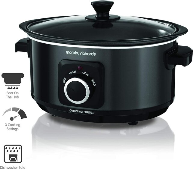 Morphy Richards Slow Cooker – Anbraten und Eintopfen – 3,5 l – Schwarz