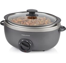 Morphy Richards Sear & Stew Oval 6.5L Slow Cooker Titanium-Gray