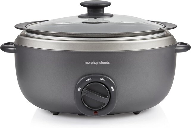 Morphy Richards Sear & Stew Oval 6.5L Slow Cooker Titanium-Gray