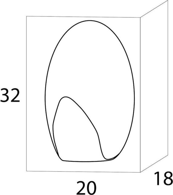 Tiger Adhesive hook Baseline Oval M - 2 Pieces - Brushed Stainless Steel