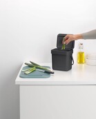 Brabantia Sort & Go Small Waste Bin - 3 litre - Dark Grey