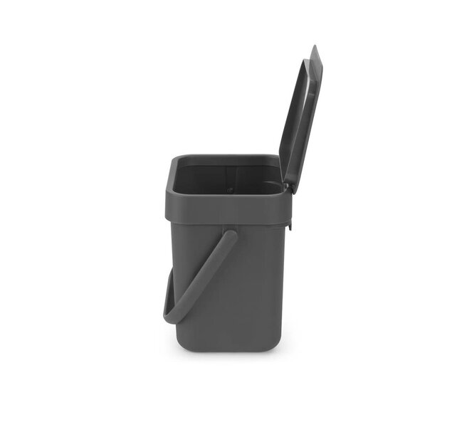 Brabantia Sort & Go Kleiner Abfallbehälter – 3 Liter – Dunkelgrau