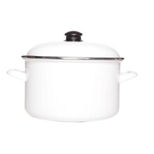 Enamel Casserlole Wit Ø24 cm
