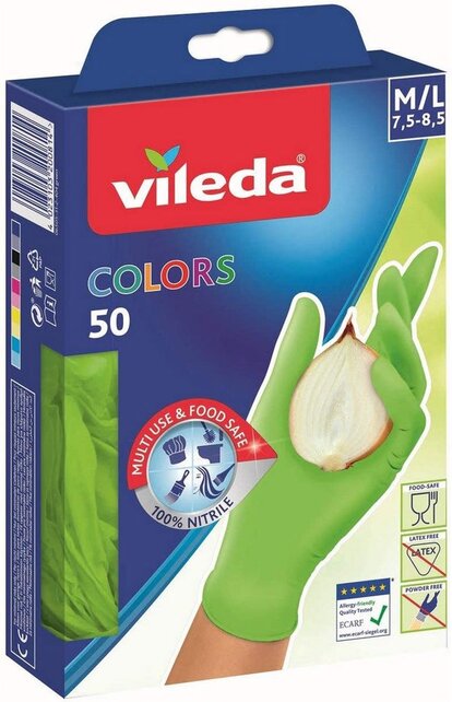 Vileda Disposable Gloves Colors M / L 50 Pcs