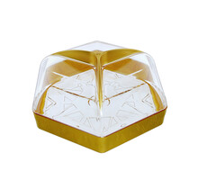 Ensemble 3 sections en acrylique brillant doré avec couvercle - 21,5 cm