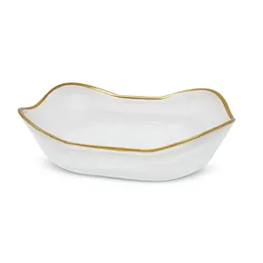 Classic Touch Weißer Alabaster mit Goldrand 16x24cm