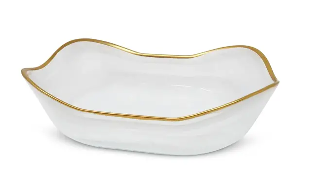 Classic Touch Weißer Alabaster mit Goldrand 16x24cm