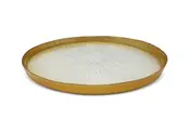 Plateau en verre cristal avec bordure dorée 37,5 cm