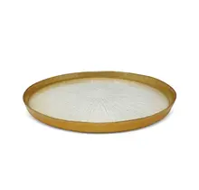 Crystal Glass Platter with Gold Border 37.5cm