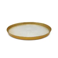 Kristallglasplatte mit goldenem Rand