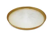 Crystal Glass Platter with Gold Border 37.5cm
