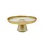 Classic Touch Glass Pedestal Cake Stand with Golden Rim