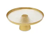 Glass Pedestal Cake Stand with Golden Rim Ø20cm