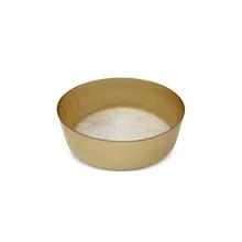 Crystal Glass Salad Bowl with Gold Wall