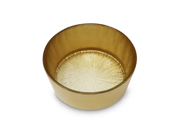 Classic Touch Set van 4 Kristal Glazen Schaaltjes met Gouden Rand Ø 9cm