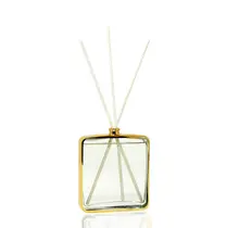 Diffuseur de forme carrée avec cadre doré, parfum « Muguet »