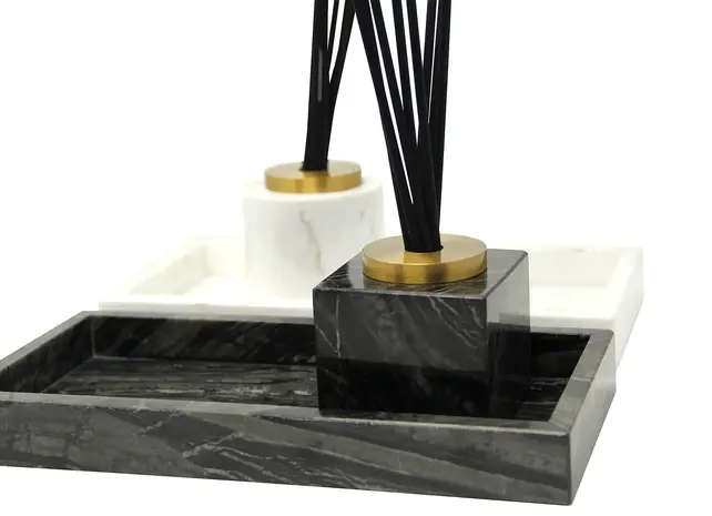 Vivience Black Marble Reed Diffuser, "Lily Of The Valley" Scent