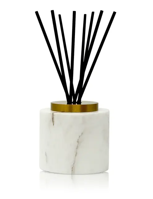 Vivience White Marble Reed Diffuser, "White Flower" Scent