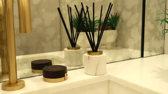 Vivience Wit Marmeren Geurstokjes, Geur: "Witte Bloem"